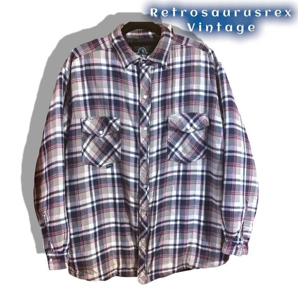 VINTAGE Berne Apparel Quilted Western Pearl Snap Flannel, XL - Picture 3 of 7